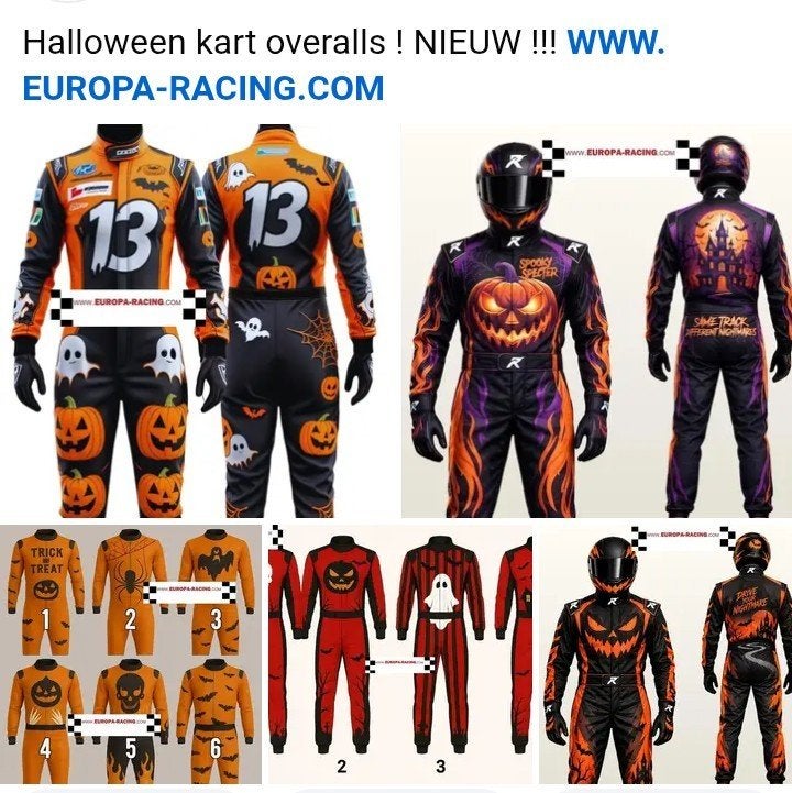 Halloween overalls in fan / kart uitvoeringen, Verzenden, Nieuw, Kostuum