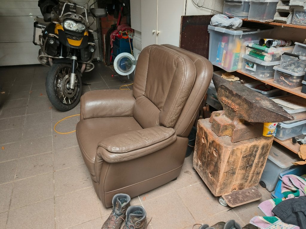 Siège en cuir 1 place, Maison & Meubles, Canapés | Salons, 75 à 100 cm, Enlèvement, Cuir, 150 à 200 cm