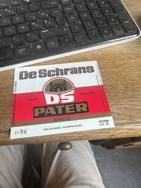 de Schrans pater etiket label 75 cl biertoren Kampenhout, Enlèvement ou Envoi, Neuf, Autres types, Autres marques