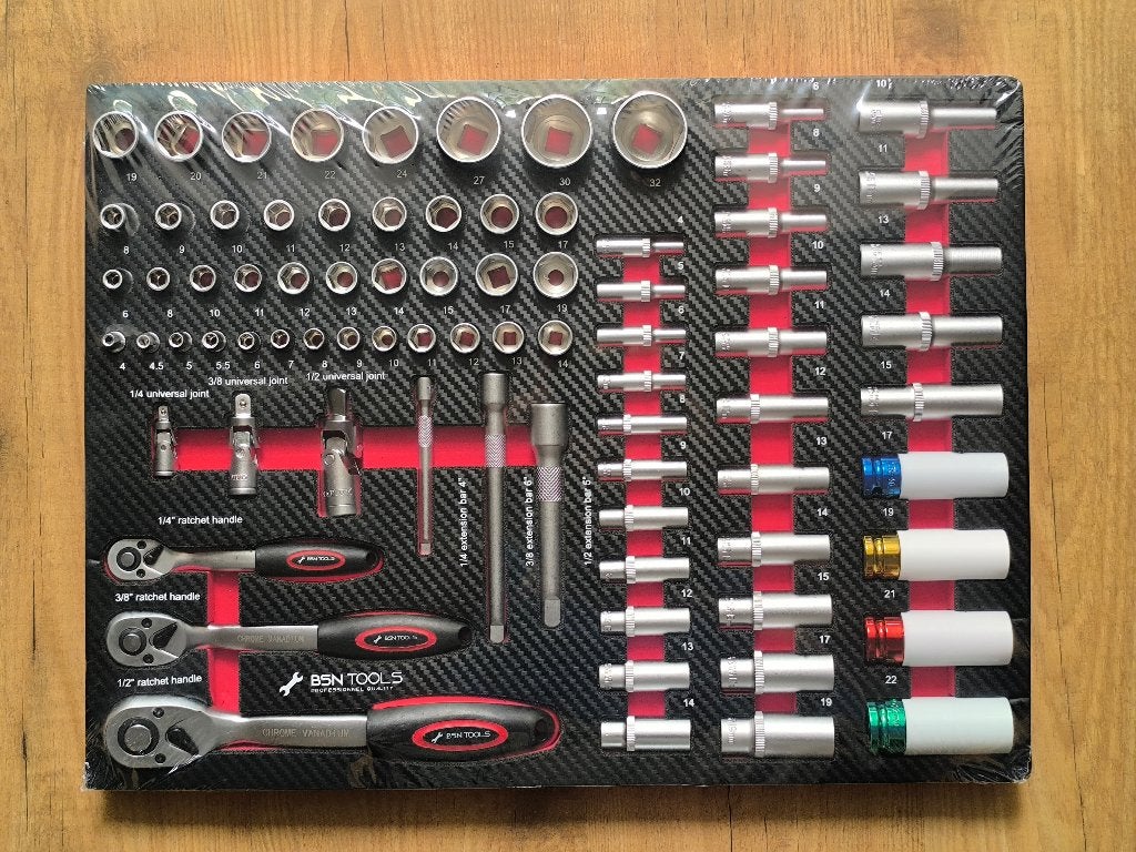 BSN TOOLS set d'outils 1/4", 3/8", 1/2" Complet nouveau, Bricolage & Construction, Enlèvement, Neuf, Jeu d'outils, Autres marques