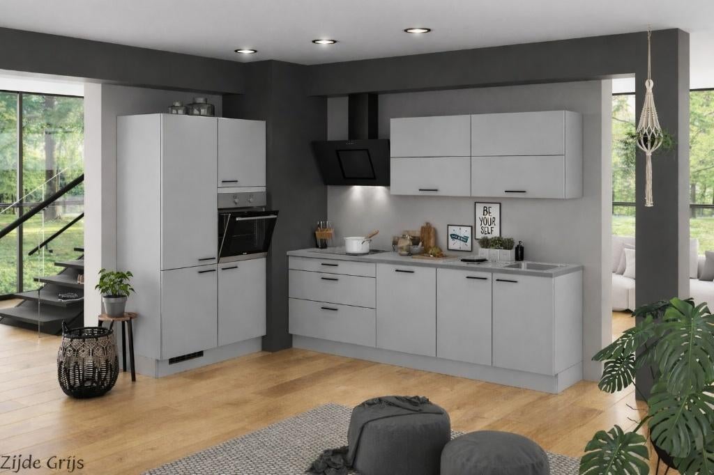 Nieuwe moderne keuken–mat zijdegrijs | compleet + apparatuur, Huis en Inrichting, Keuken | Complete keukens, Nieuw, Dubbelwandige keuken