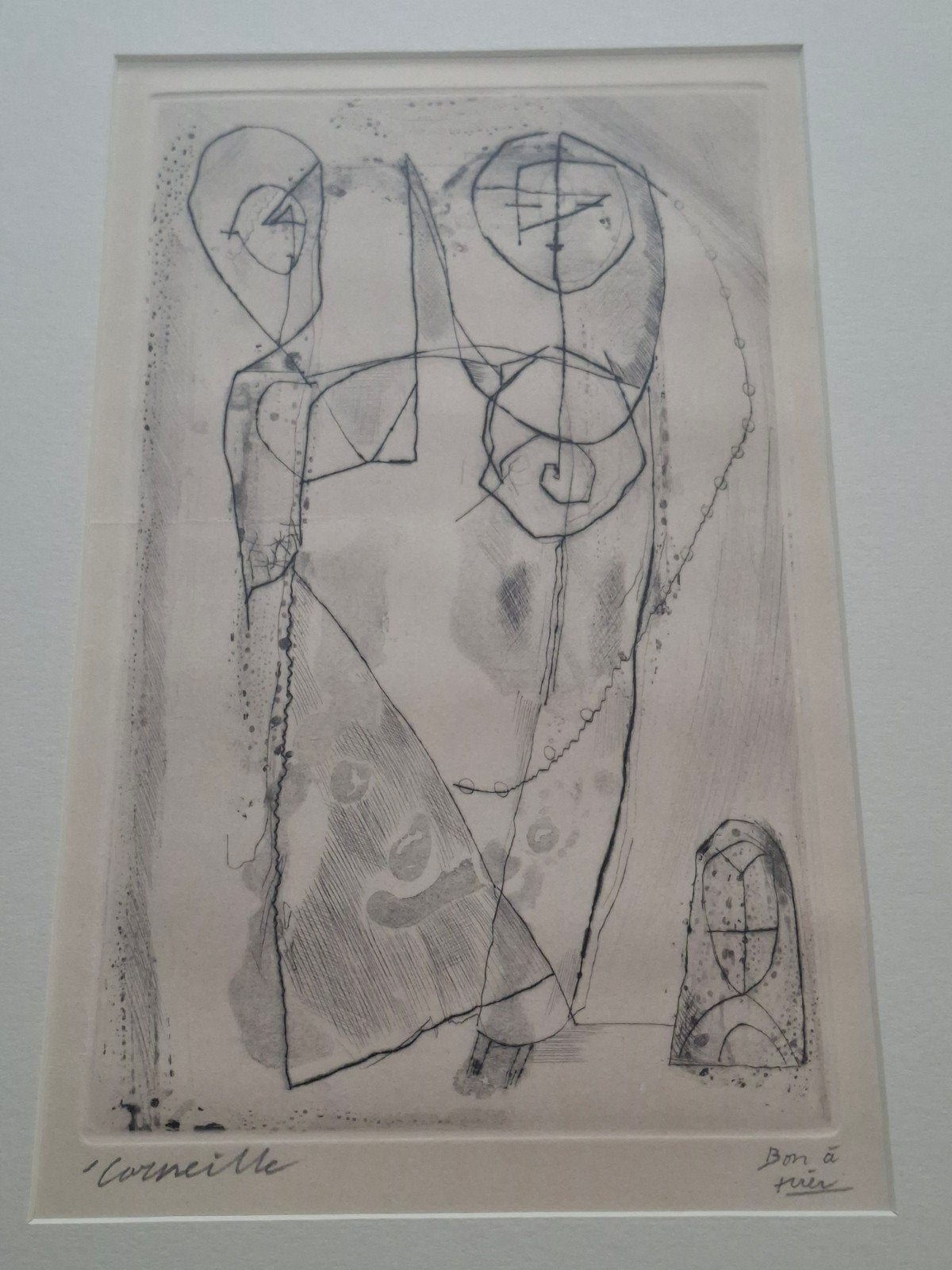 Corneille - Cobra compositie - ets - bon à tirer, Ophalen of Verzenden, Ets, Ingelijst, 1950 - 1999