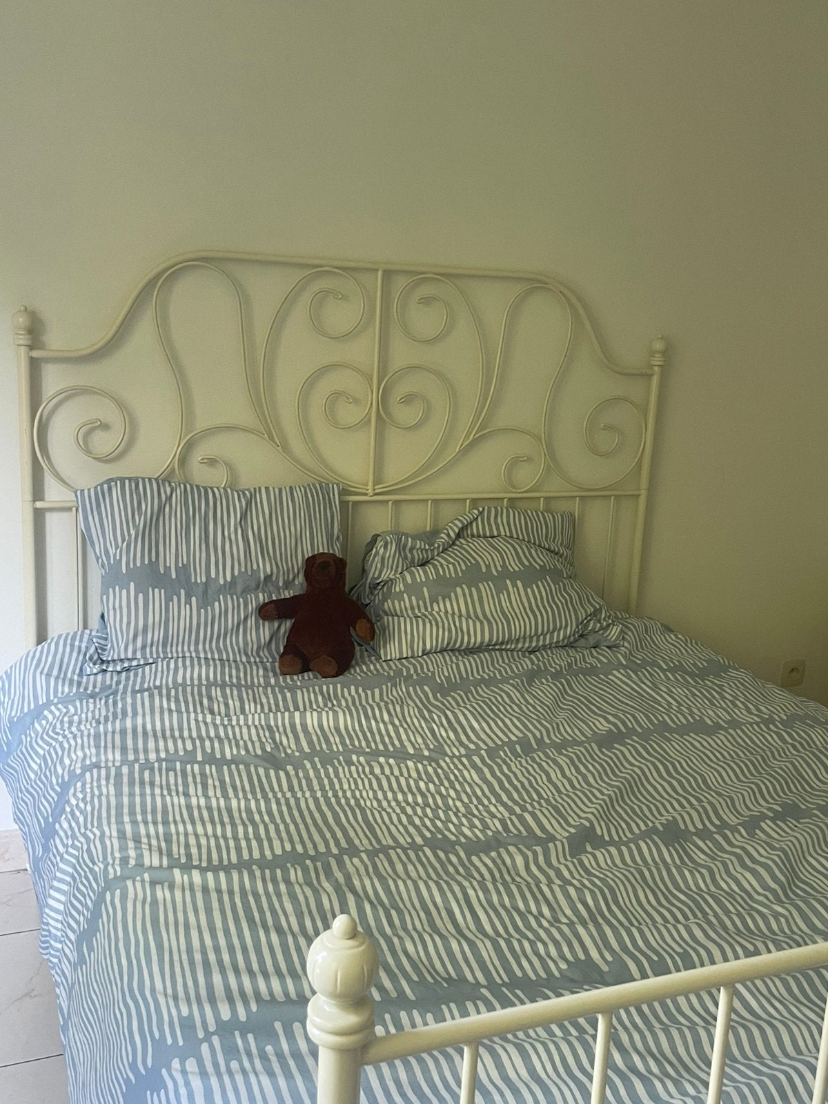 bed + matras, Ophalen, Gebruikt, Tweepersoons, Wit