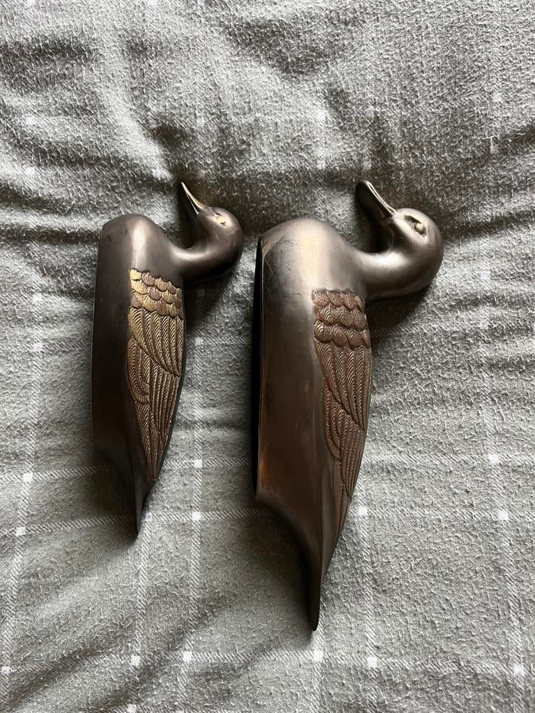 Vintage beeld eend messing, Verzamelen, Ophalen of Verzenden, Zo goed als nieuw, Dier