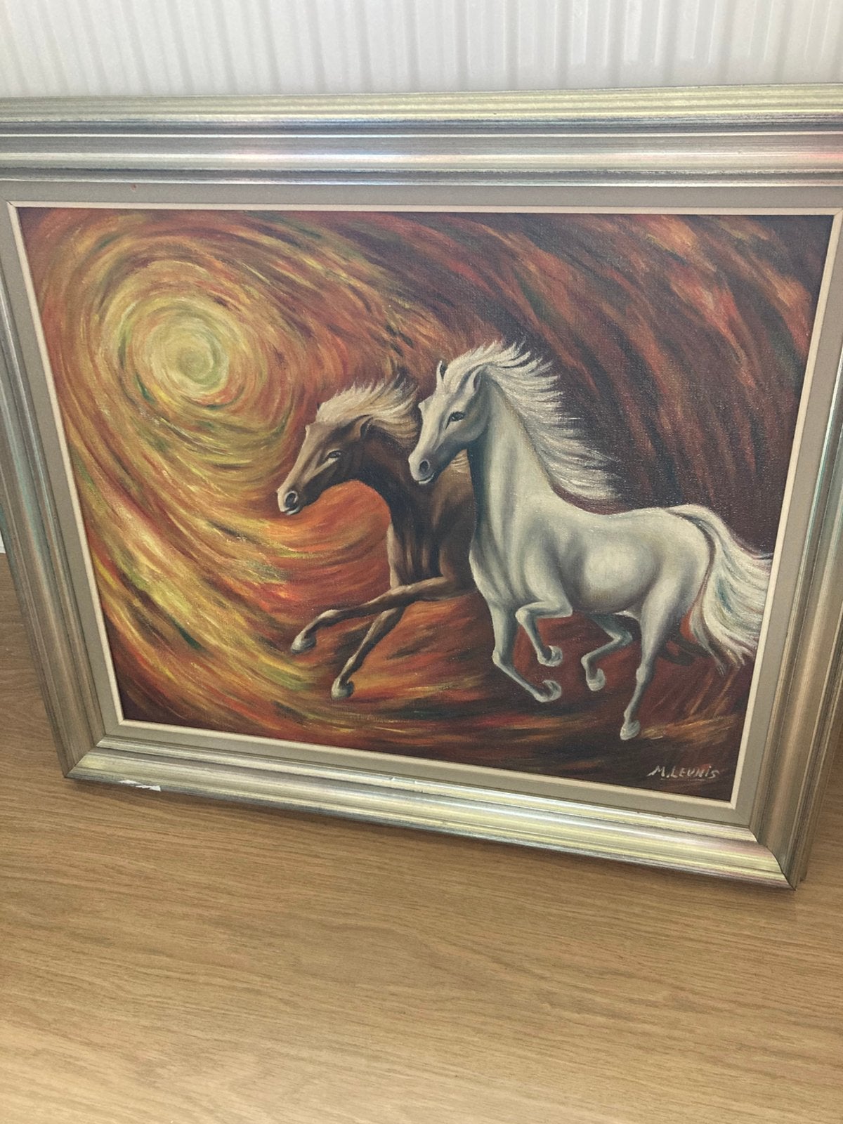 Schilderij met paarden, Antiek en Kunst, Ophalen, Dieren