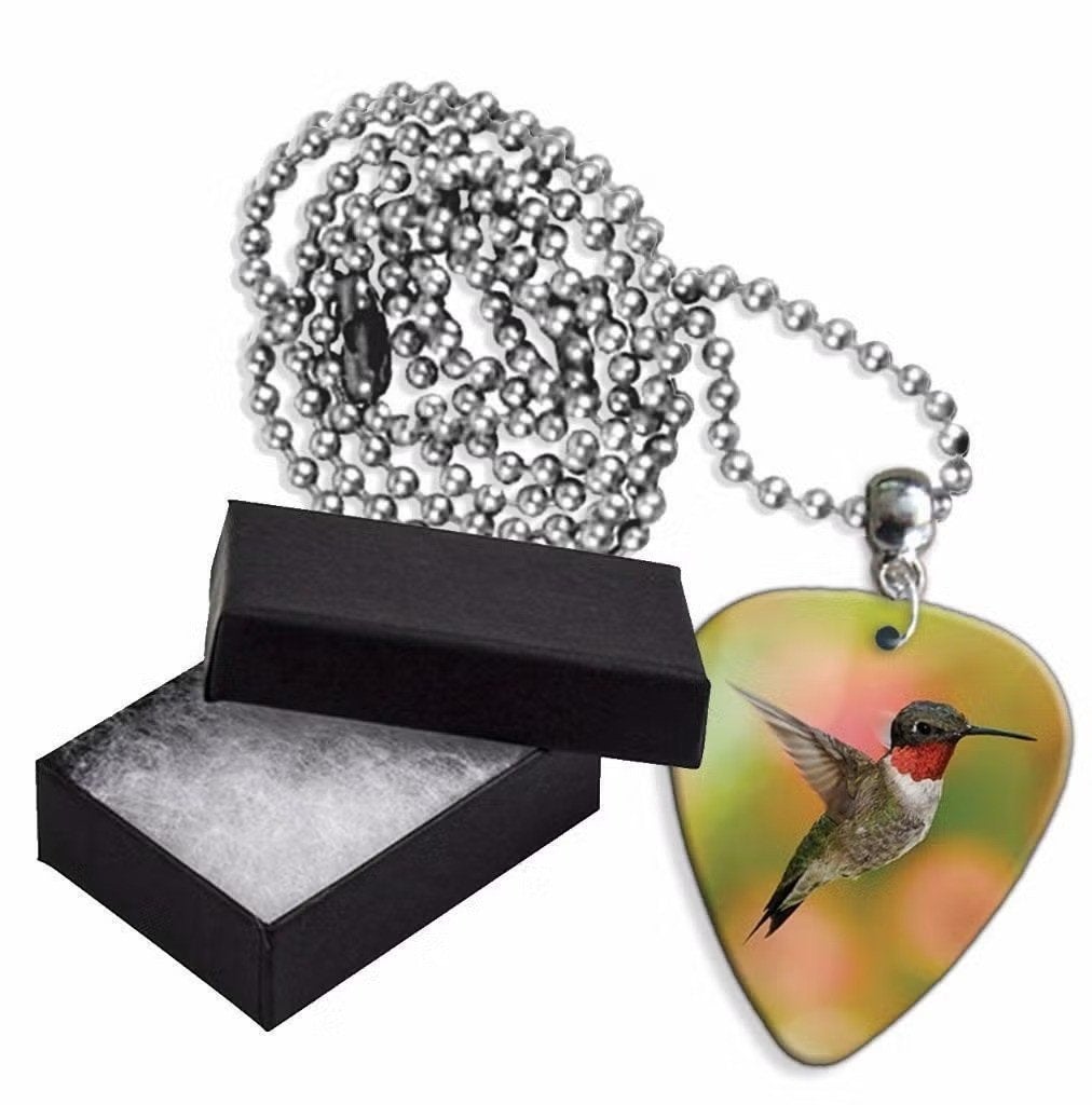 Aluminium plectrum ketting met afbeelding van een Kolibrie, Ophalen of Verzenden, Nieuw
