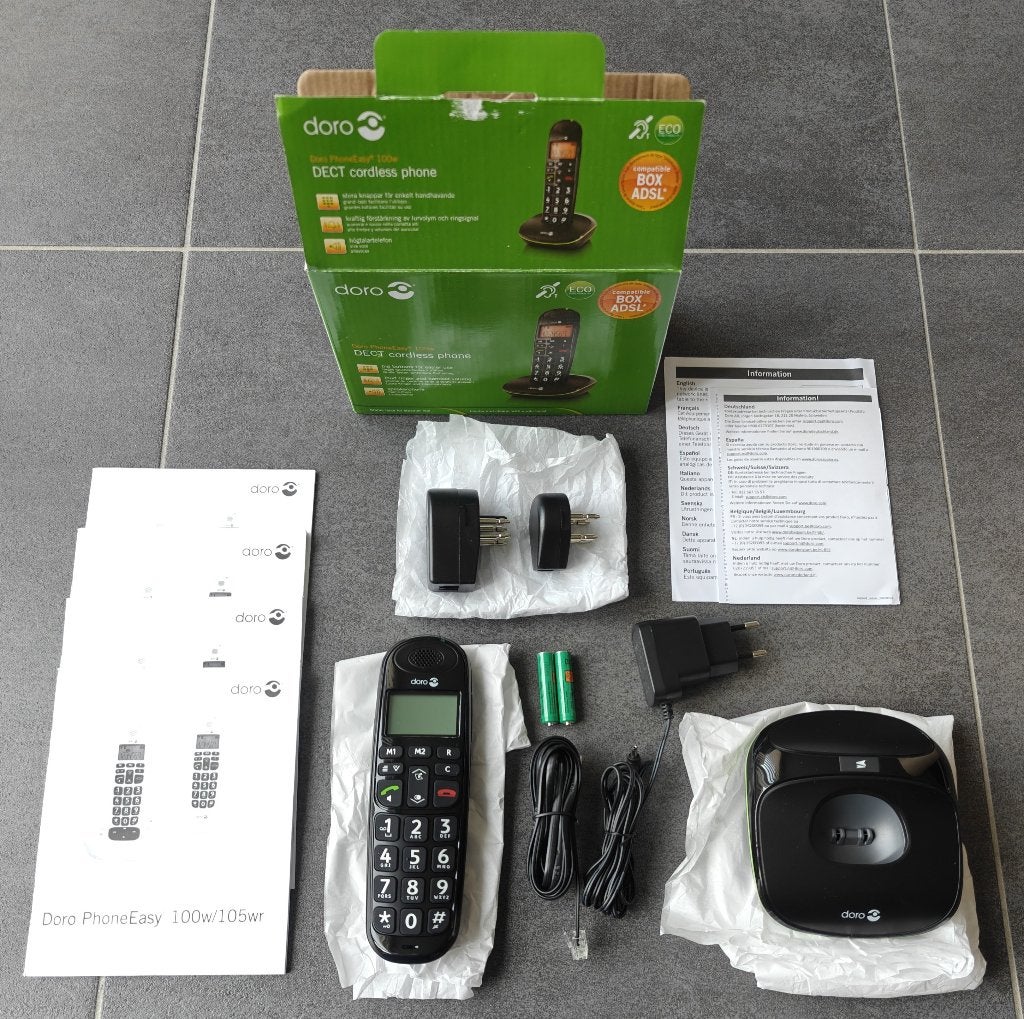 Nieuw: Draadloze telefoon Doro PhoneEasy 100w Zwart, Enlèvement ou Envoi, Neuf, 1 combiné