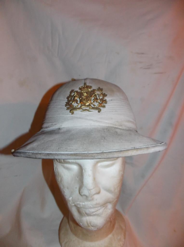 Casque tropical de la Force publique du Congo belge, Collections, Objets militaires | Général, Enlèvement ou Envoi, Armée de terre