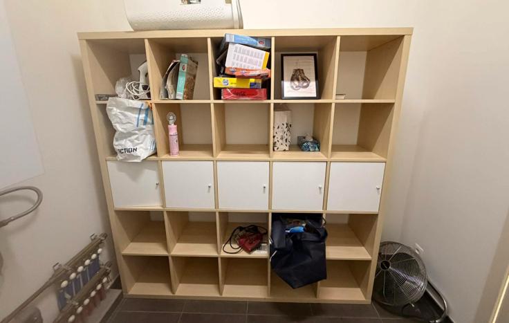 IKEA Kallax in houtkleur, Huis en Inrichting, Kasten | Boekenkasten, Ophalen, Zo goed als nieuw