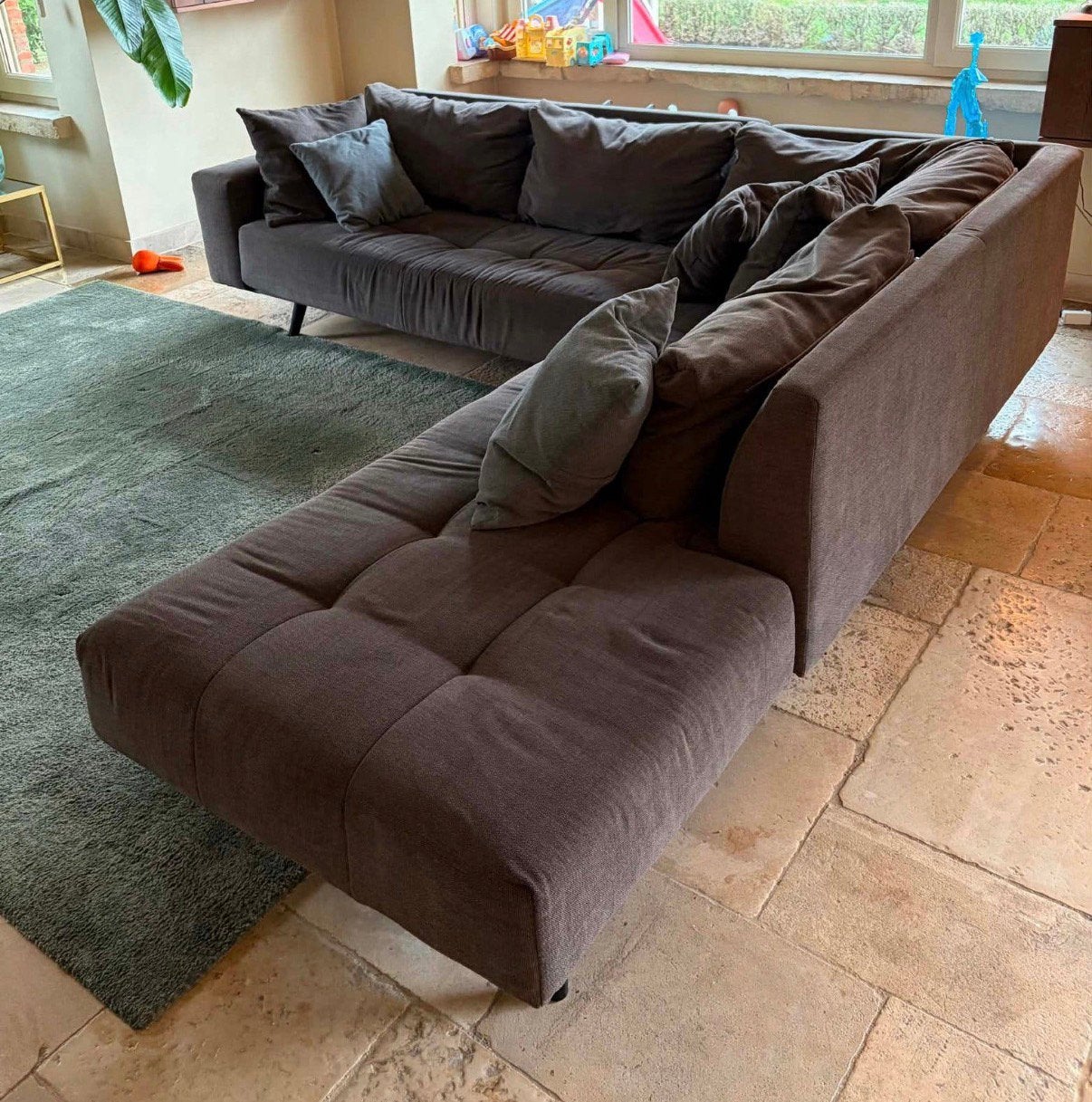 Stoffen hoekzetel top interieur, Huis en Inrichting, Ophalen, Gebruikt