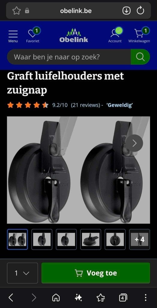 Graft luifelhouders met zuignap, Ophalen, Nieuw