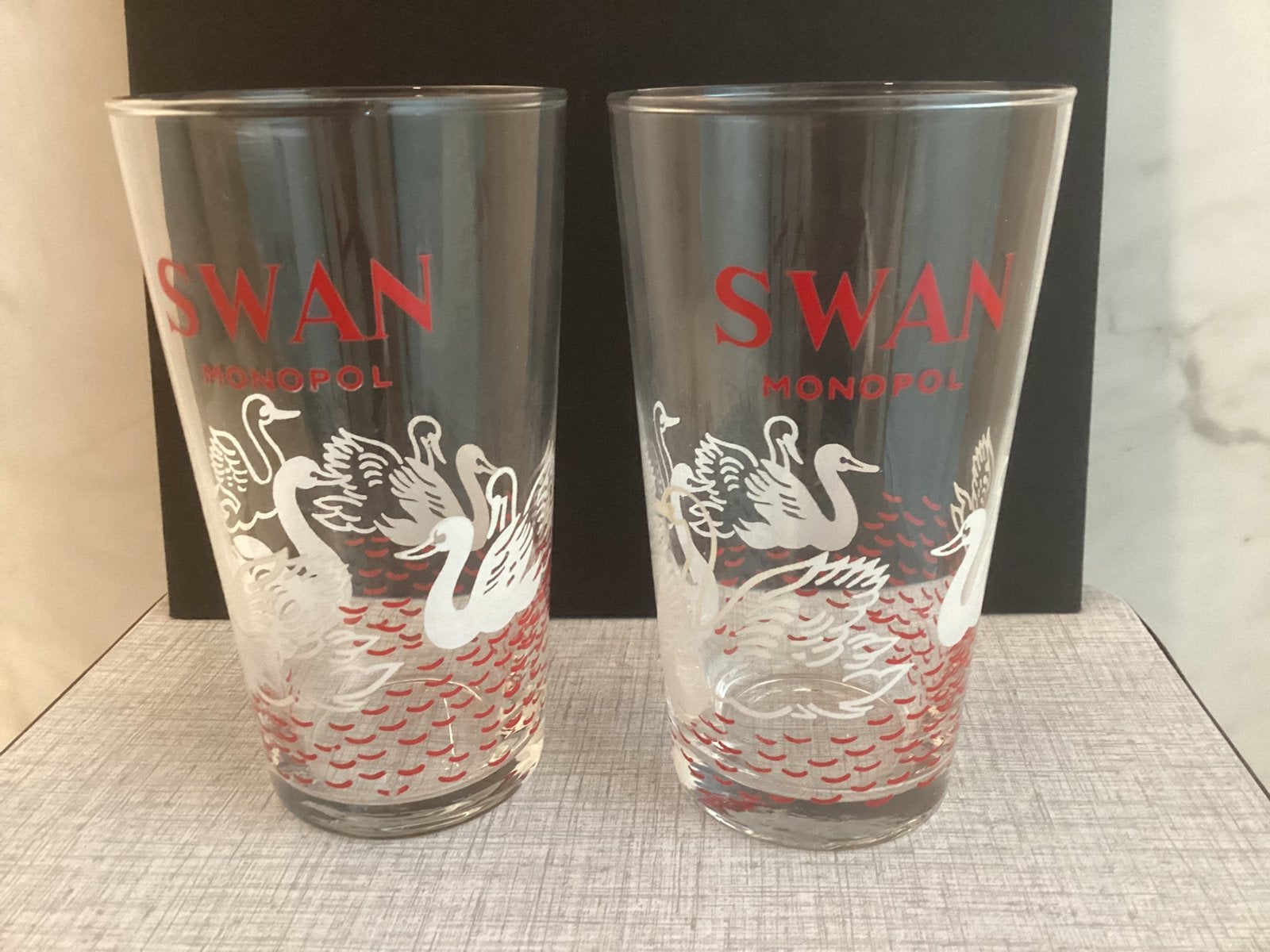 Vintage waterglazen. Swan monopol., Enlèvement ou Envoi, Comme neuf
