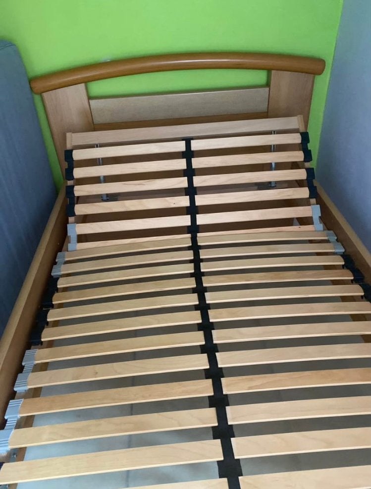 Lit 1 personne + sommier + matelas, Maison & Meubles, Enlèvement, Utilisé, Une personne