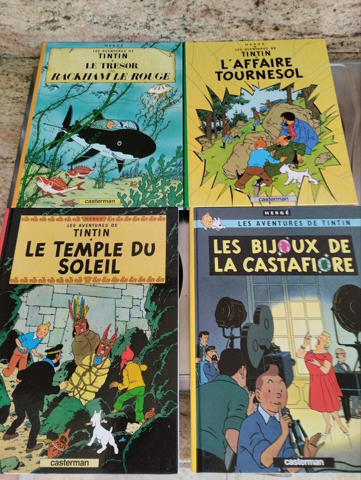 Acht Franstalige hard cover Kuifje strips., Boeken, Ophalen of Verzenden