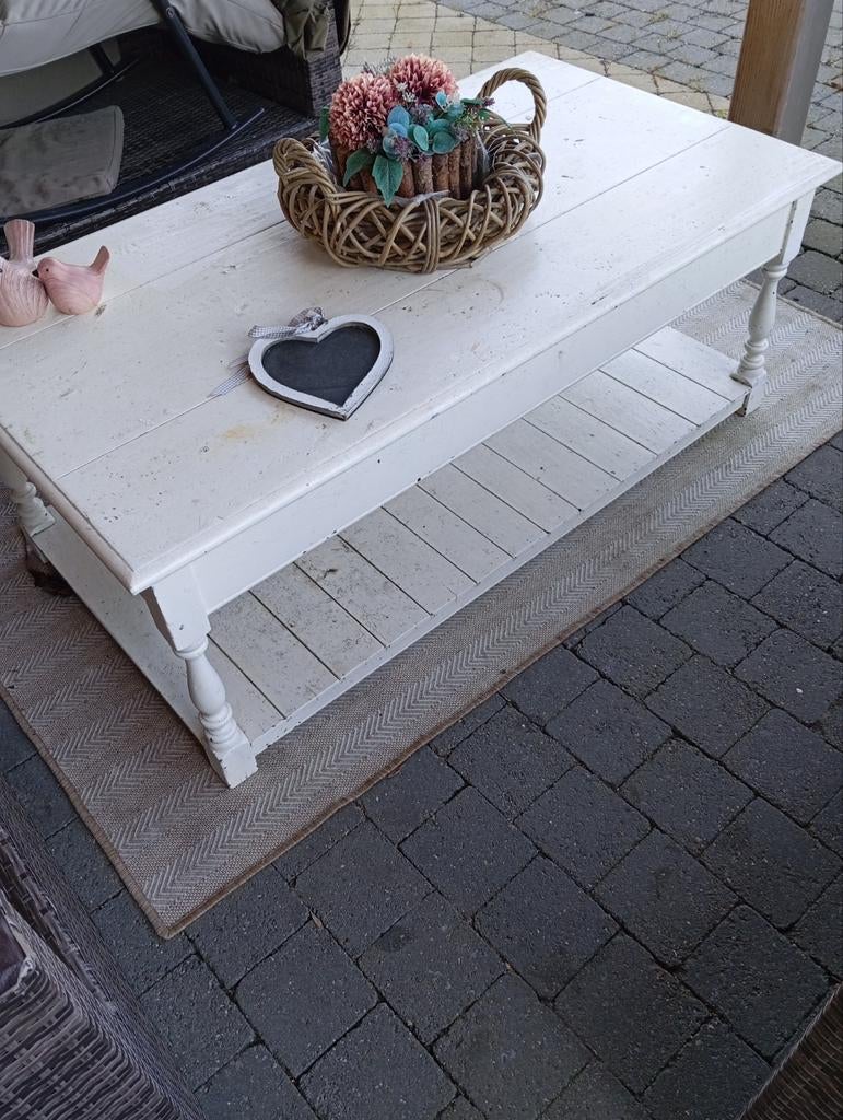 Salontafel in hout geschilderd, Huis en Inrichting, Tafels | Salontafels, Ophalen