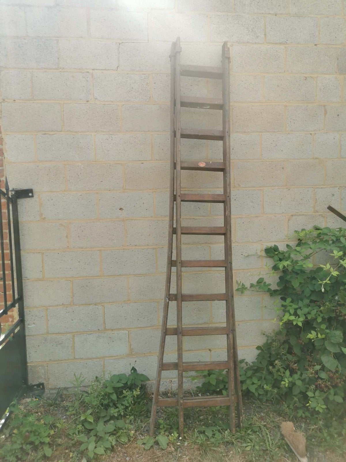 Wallemacq houten dubbele ladder, Ophalen, Ladder