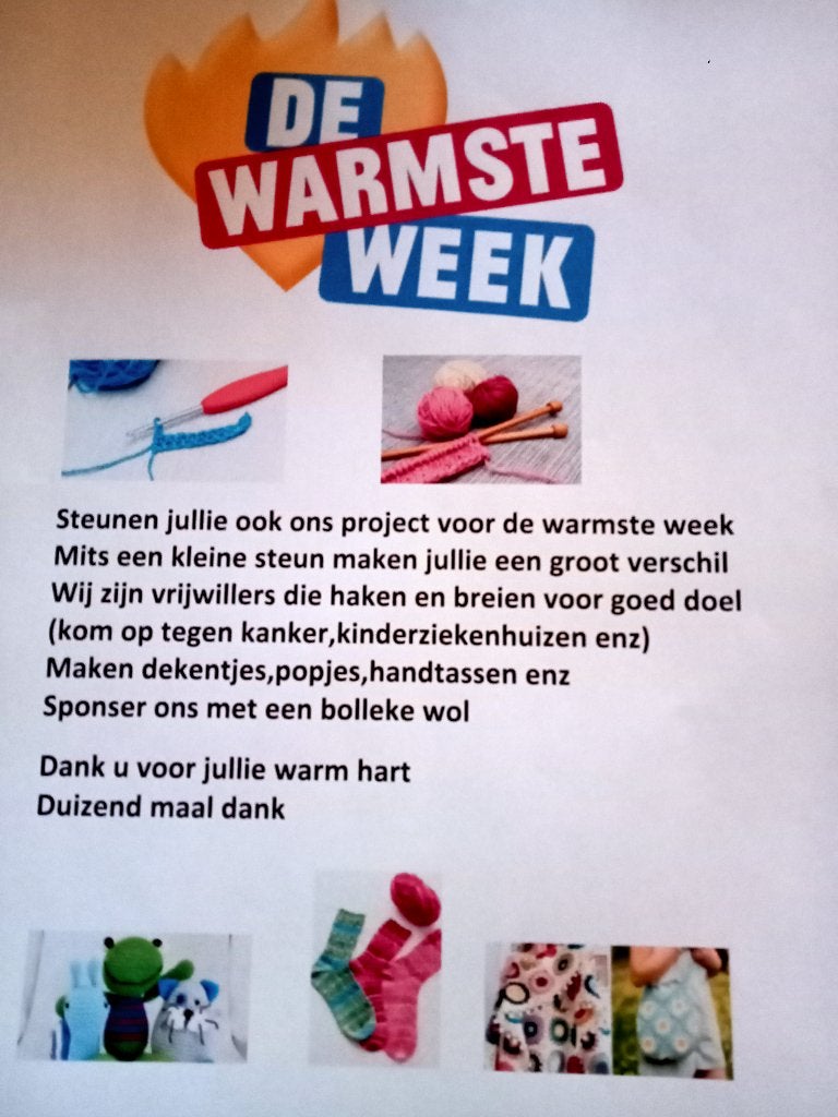 haken of breien goede doel, Ophalen, Breien