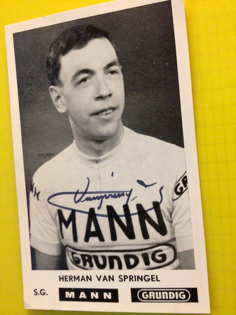 Wielerkaart 1966 team mann grundig. Herman van springel, Verzenden, Zo goed als nieuw