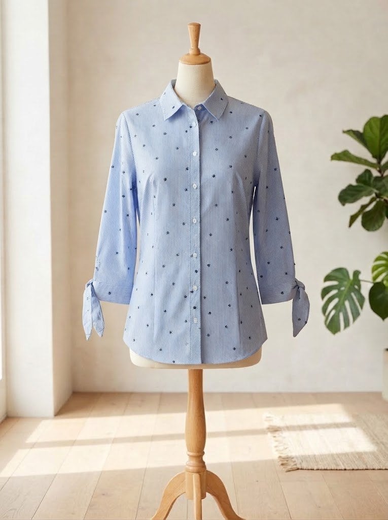 Stijlvol blauw-wit gestreept blousje Lola Liza maat 146-152, Enfants & Bébés, Lola & Liza, Enlèvement ou Envoi, Chemise ou Chemisier