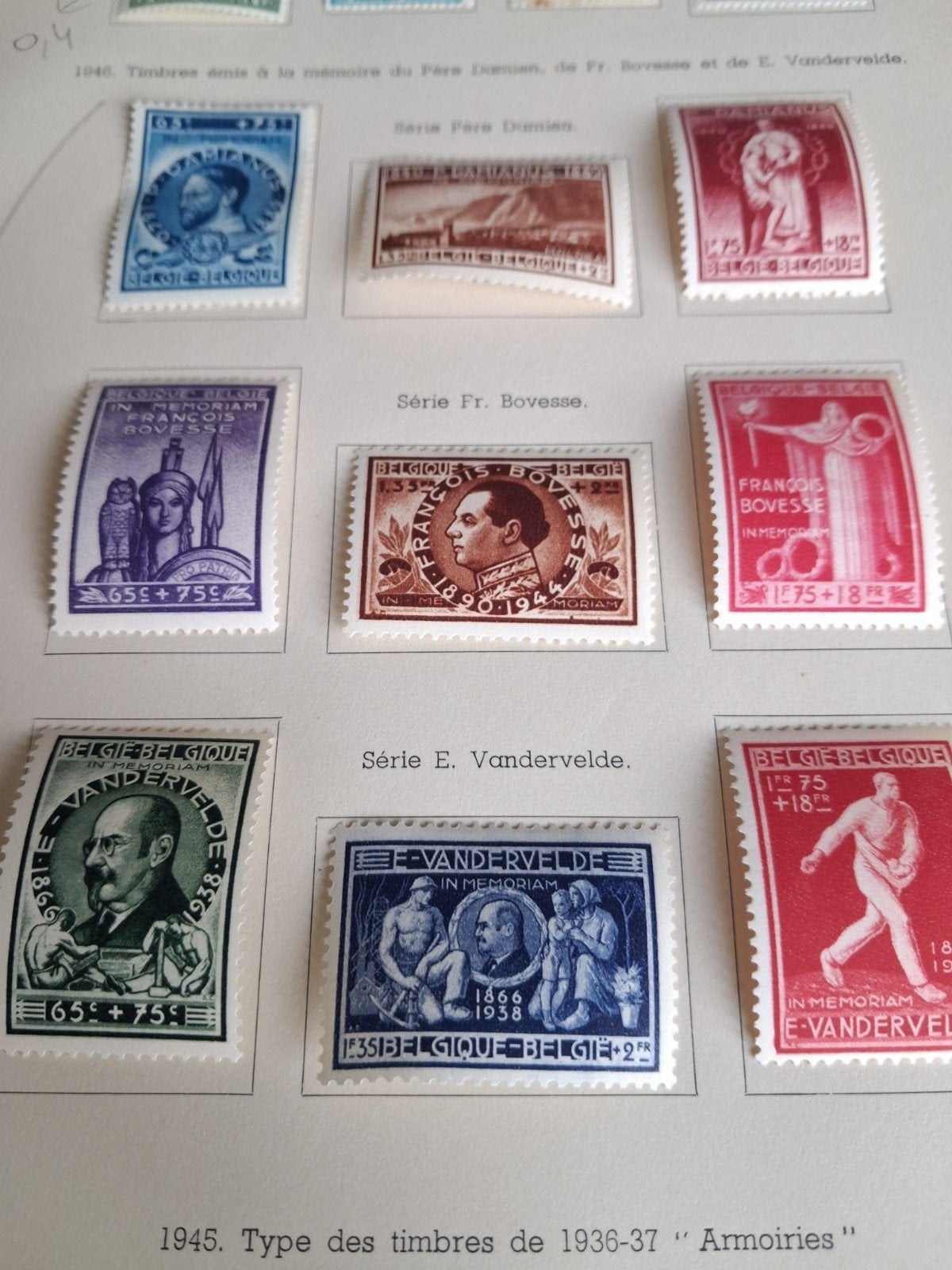 1946 timbres belges COB 728 à  736., Enlèvement ou Envoi