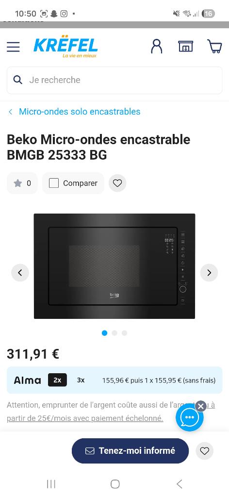 Beko four a micro-ondes encastrable, Electroménager, Neuf, Encastré, Enlèvement, Four