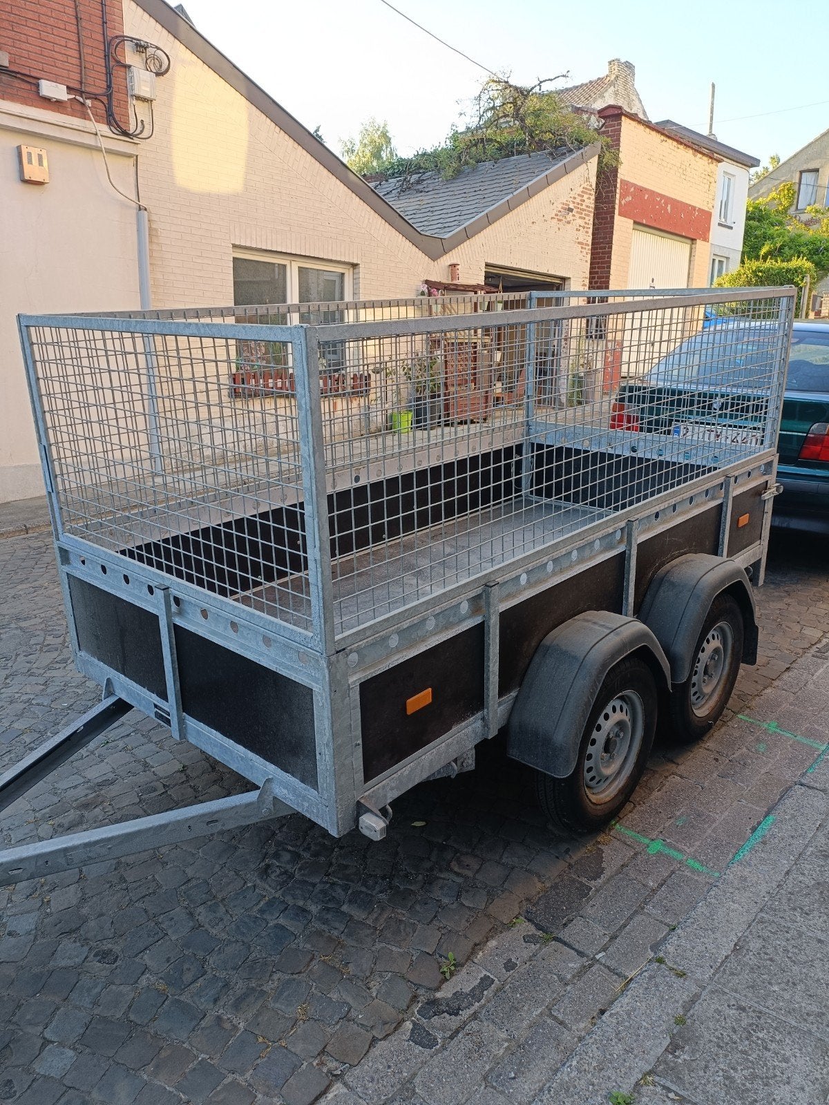 remorque double essieux avec grille, Ophalen, Nieuw