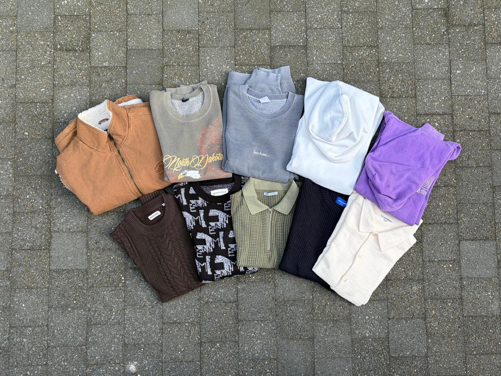 6 truien heren 1 bodywarmer 1 debardeur 1 tshirt 1 hemd, Ophalen, Zo goed als nieuw
