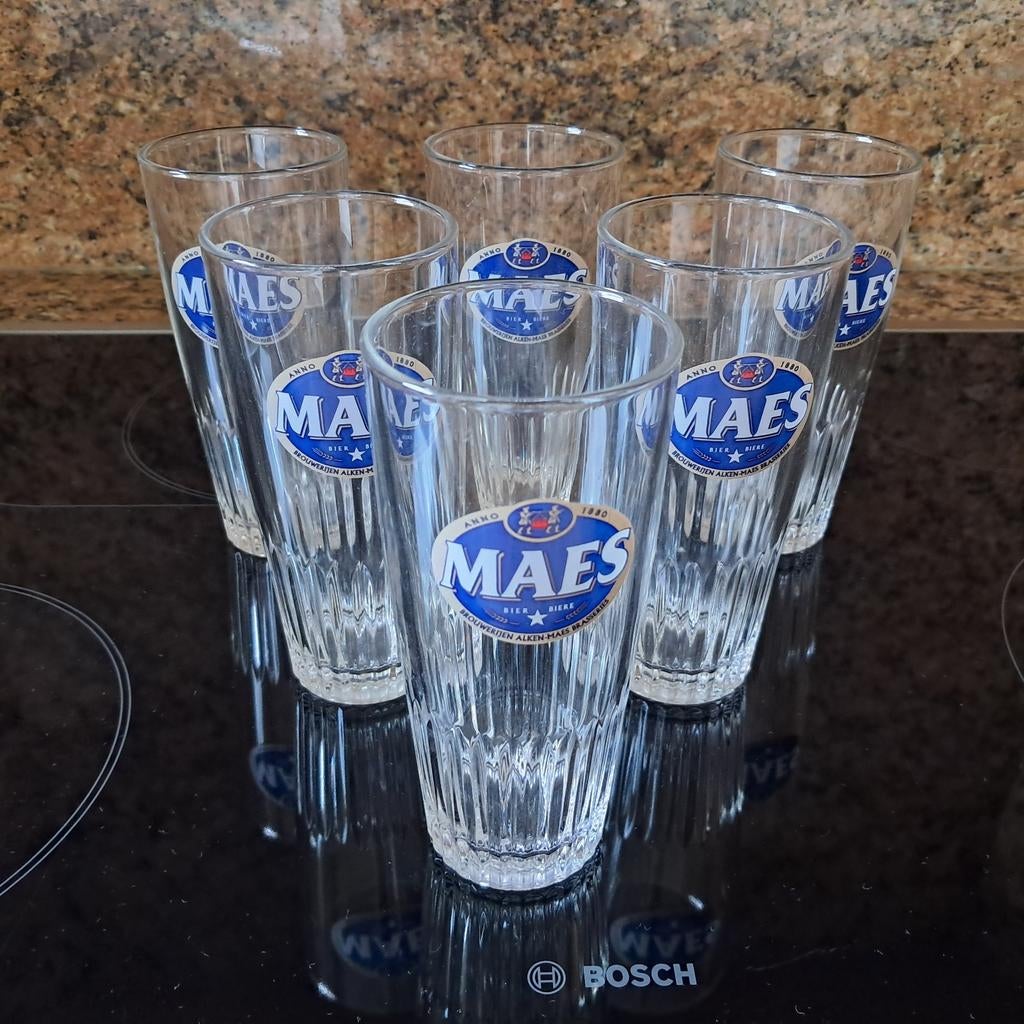 42 Maes pils bierglazen, Verzamelen, Ophalen of Verzenden
