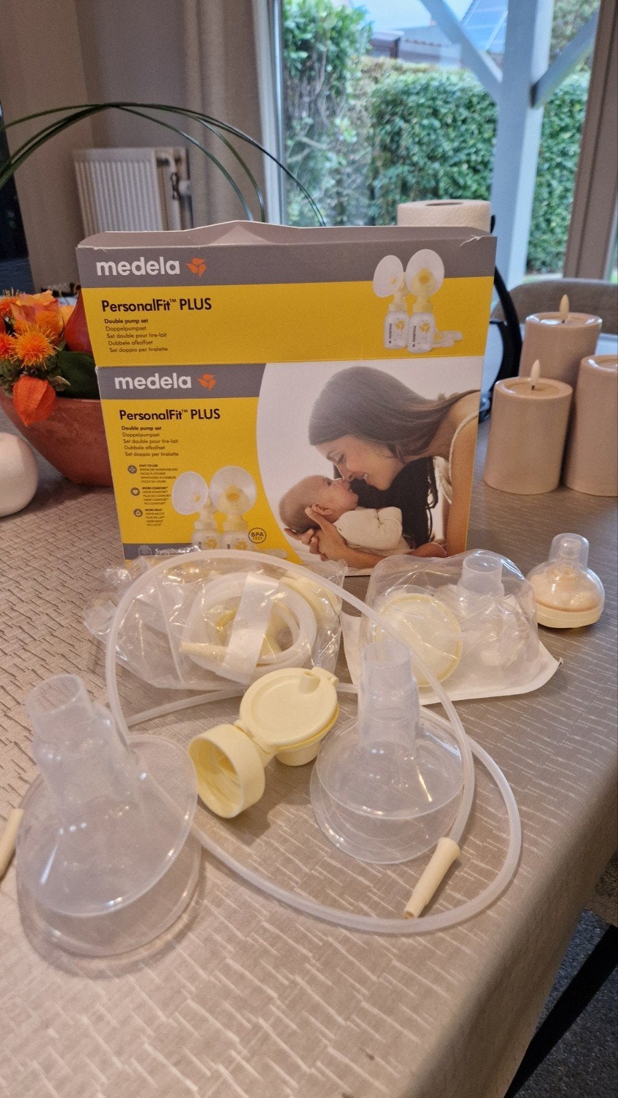 Medela PersonalFit PLUS dubbele afkolfset – compleet, Kinderen en Baby's, Ophalen, Zo goed als nieuw, Dubbelzijdig, Medela
