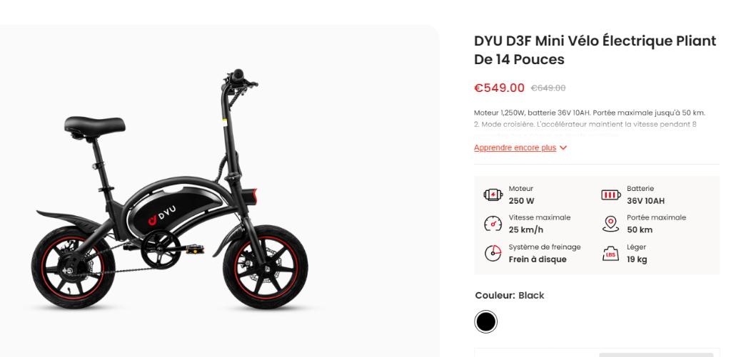 Vélo électrique pliable, Vélos & Vélomoteurs, Vélos électriques, Autres marques, Moins de 47 cm, Comme neuf, Enlèvement