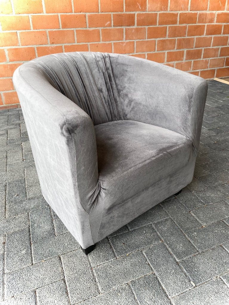 Fauteuil - bijzet zeteltje - velours - NIEUWSTAAT, Maison & Meubles, Fauteuils, Enlèvement, Comme neuf, Tissus