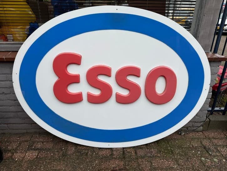 Vintage Esso Reclamebord - Lichtbak plaat