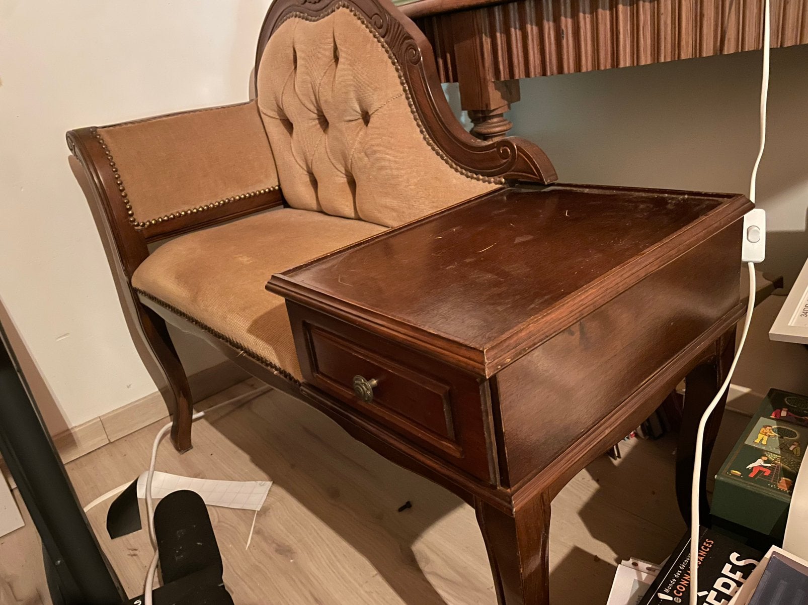 Meuble telephone velour, Antiek en Kunst, Ophalen