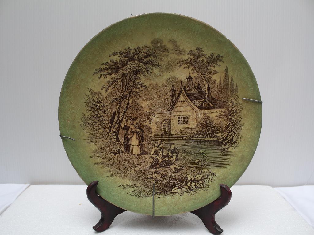 zeldzaam antiek sierbord, transferware, laat 18e of19e E, Enlèvement ou Envoi