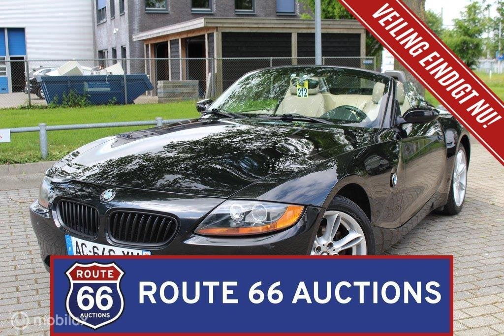 BMW Z4 2.0i | 2005 | Route 66 Auctions, Auto's, BMW, Gebruikt, Zwart, Bedrijf, Handgeschakeld