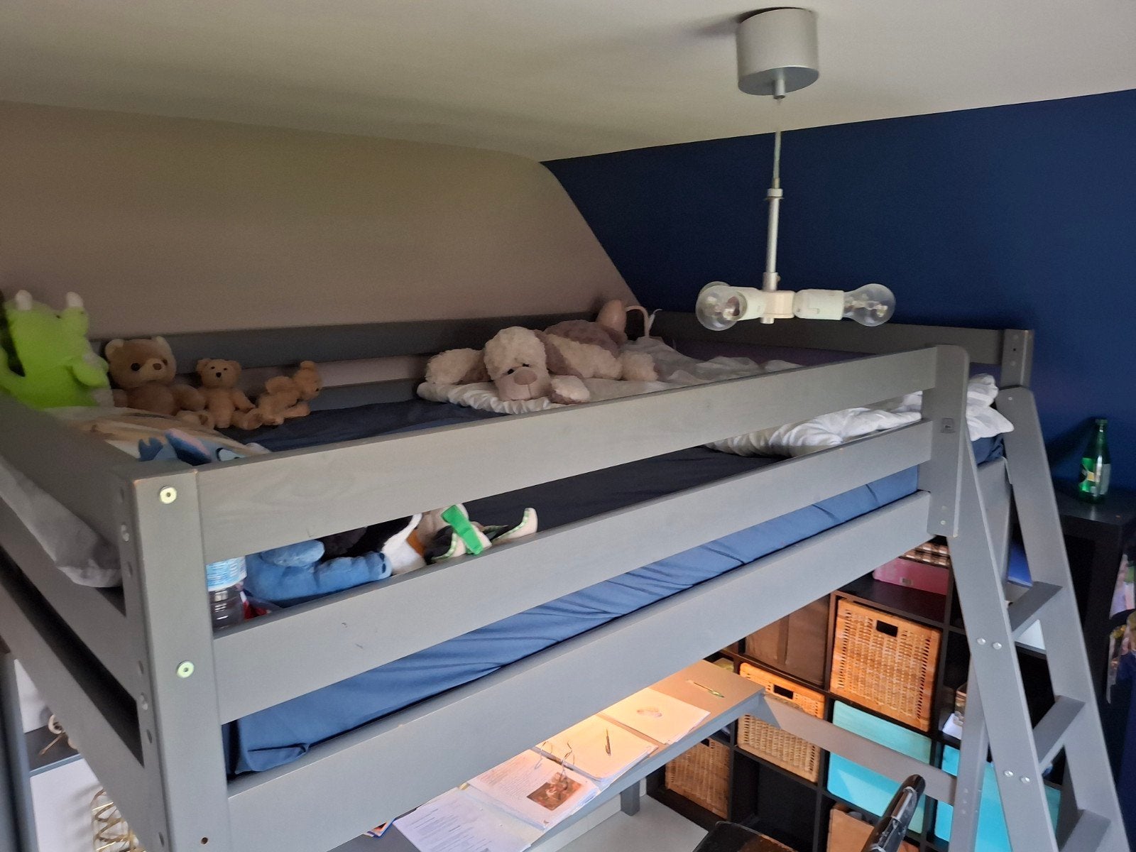 Hoogslaper 120cm met bureel eronder. Inclusief matras., Enlèvement, Lit mezzanine