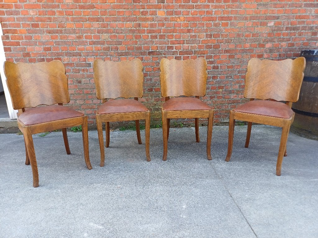 4 stoelen, Ophalen, Gebruikt, Bruin, Vier