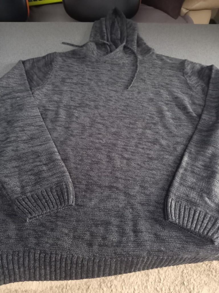 grijze trui met kap, Maat 56/58 (XL), Ophalen of Verzenden, Zo goed als nieuw, In extenso