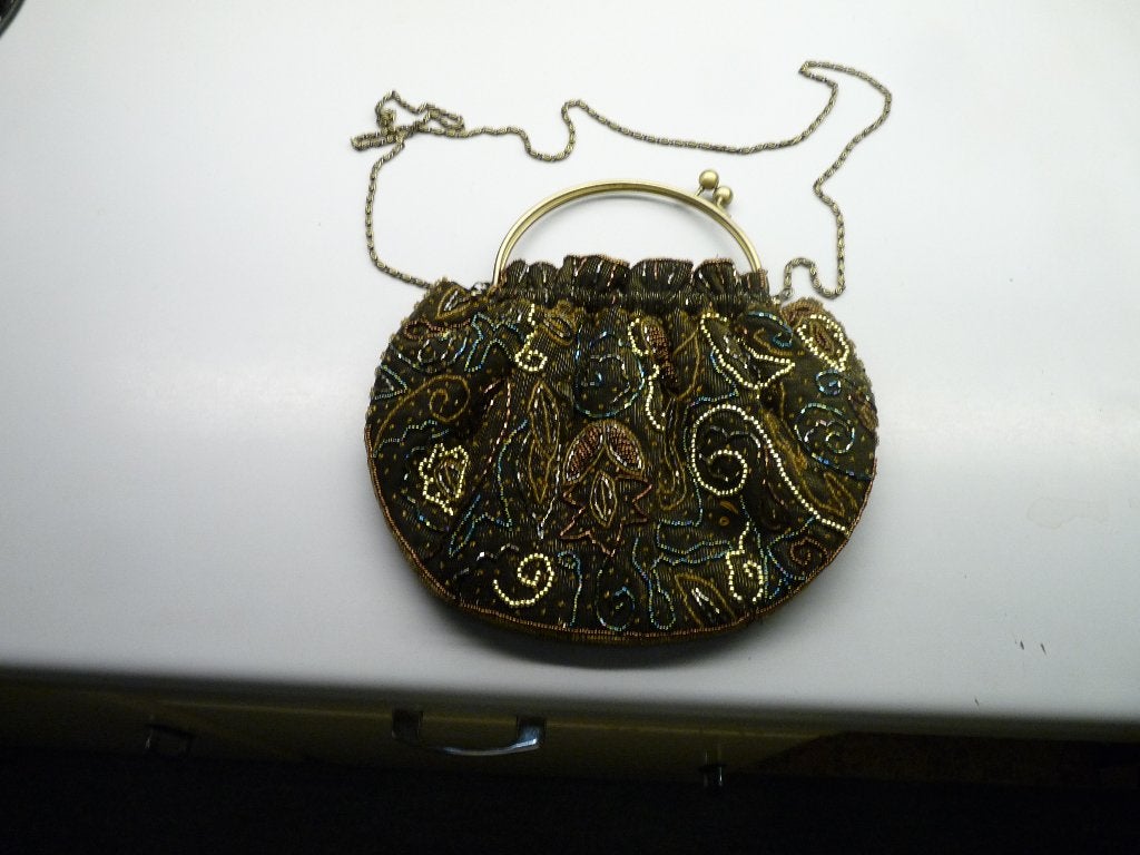 vintage handtas met kralen, zie foto's, Handtassen en Accessoires, Tassen | Damestassen, Ophalen of Verzenden, Zo goed als nieuw