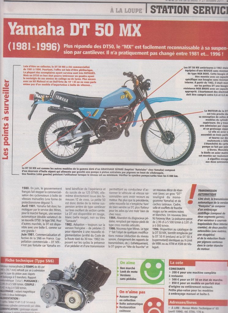 Cyclomoteur Yamaha DT50MX collection, Verzenden, Gelezen