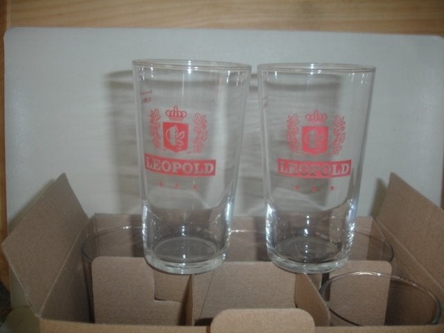 Bierglas Leopold 3 sterren, boerke, 25cl, brij. Leopold, Verzamelen, Ophalen of Verzenden, Zo goed als nieuw, Glas of Glazen, Overige merken