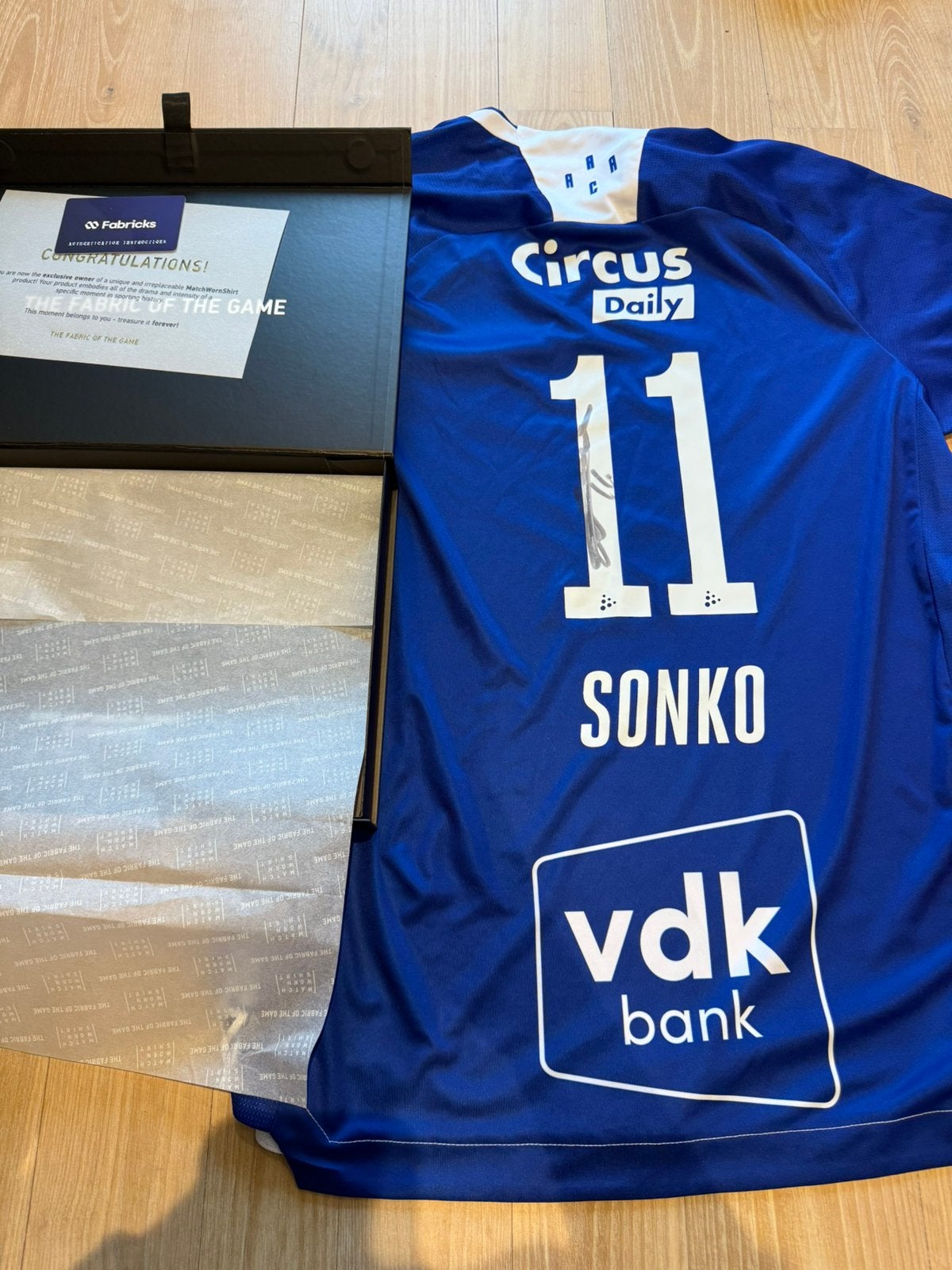 Matchworn shirt Sonko Gent met certificaat, Shirt, Ophalen of Verzenden, Zo goed als nieuw, MWS