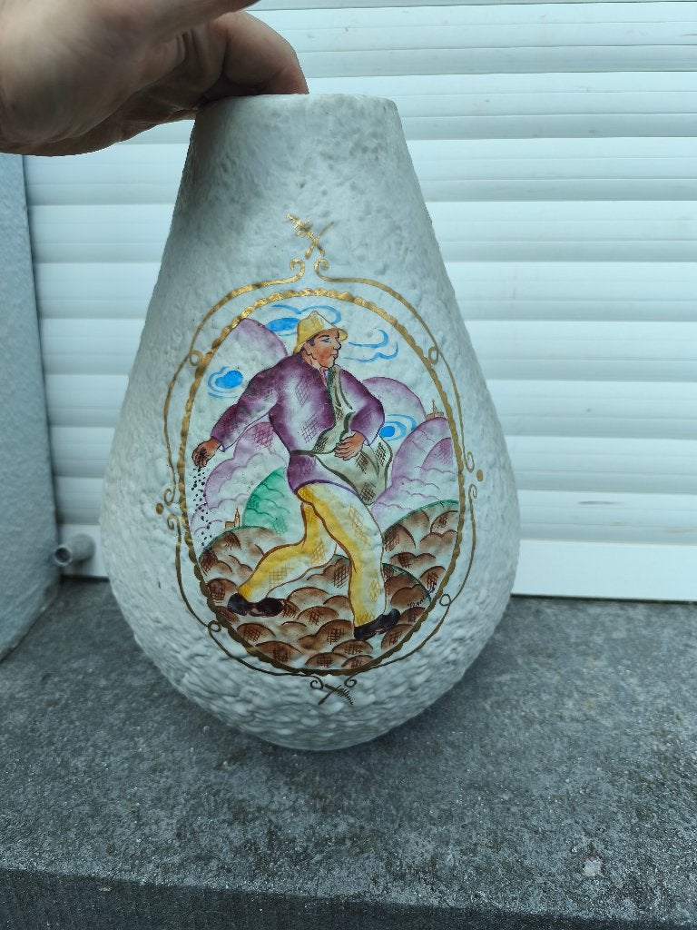 Vase en saint ghislain signe louis randour, Antiek en Kunst, Ophalen of Verzenden