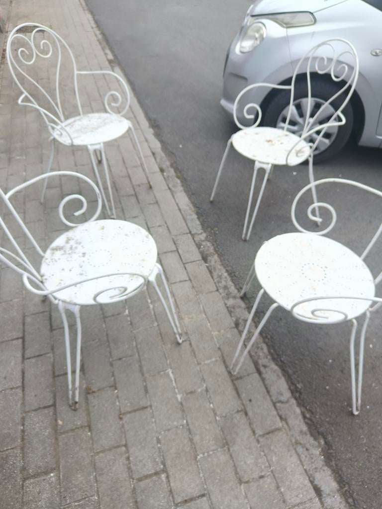 Metalen stoeltjes, Tuin en Terras, Tuinstoelen, Ophalen