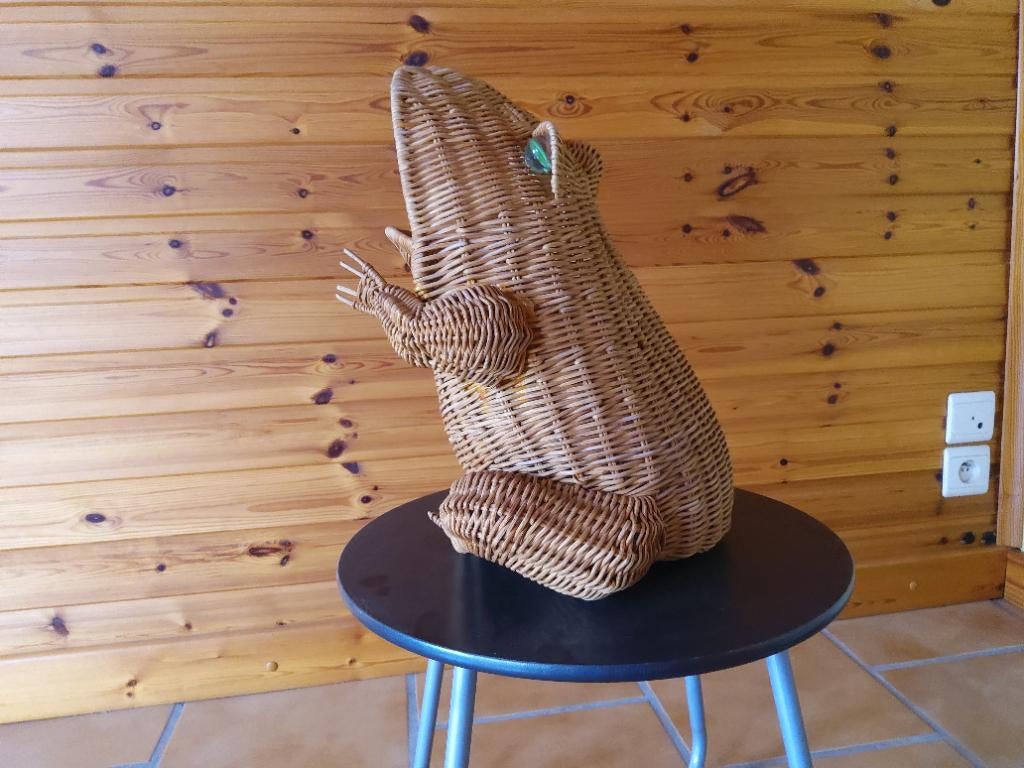Decoratieve rieten kikker, Ophalen, Beige, Overige stijlen, Zo goed als nieuw