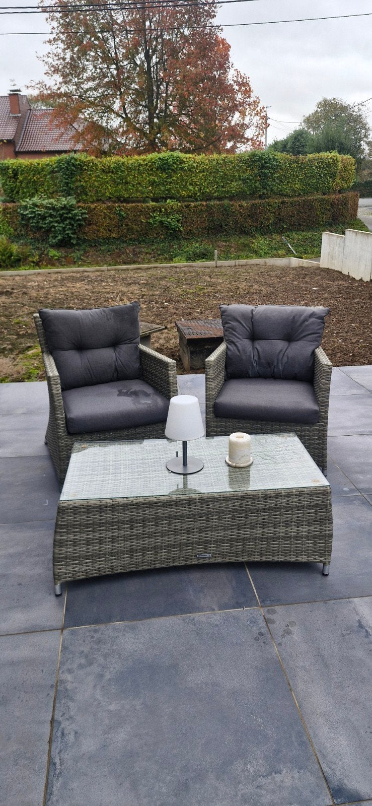 loungset, Jardin & Terrasse, Osier, Comme neuf, Enlèvement, Sets de jardin