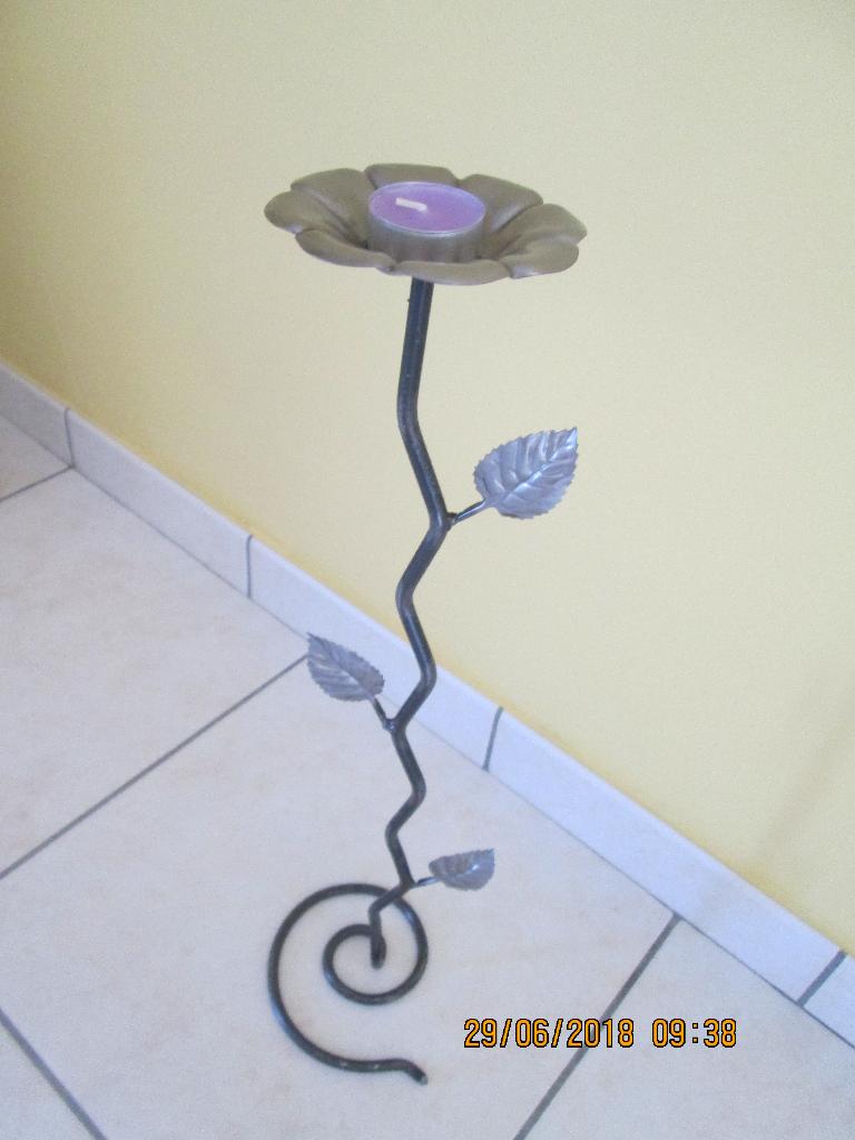 Bougeoir en fer forgé sur pied Design, Neuf, Enlèvement, Métal, Chandelier