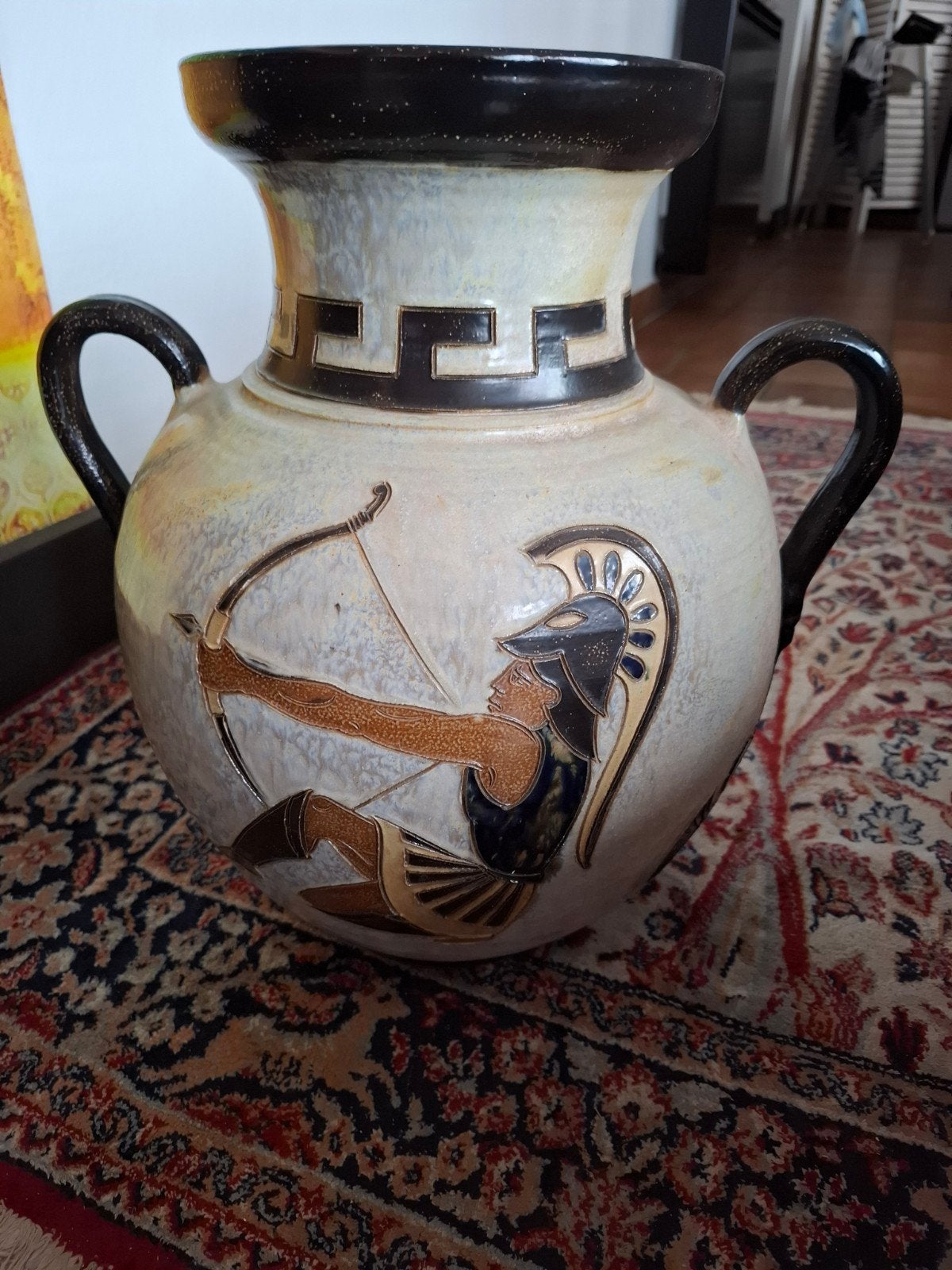 Grès R.Guerin vase style neo-grec Art Deco, Enlèvement