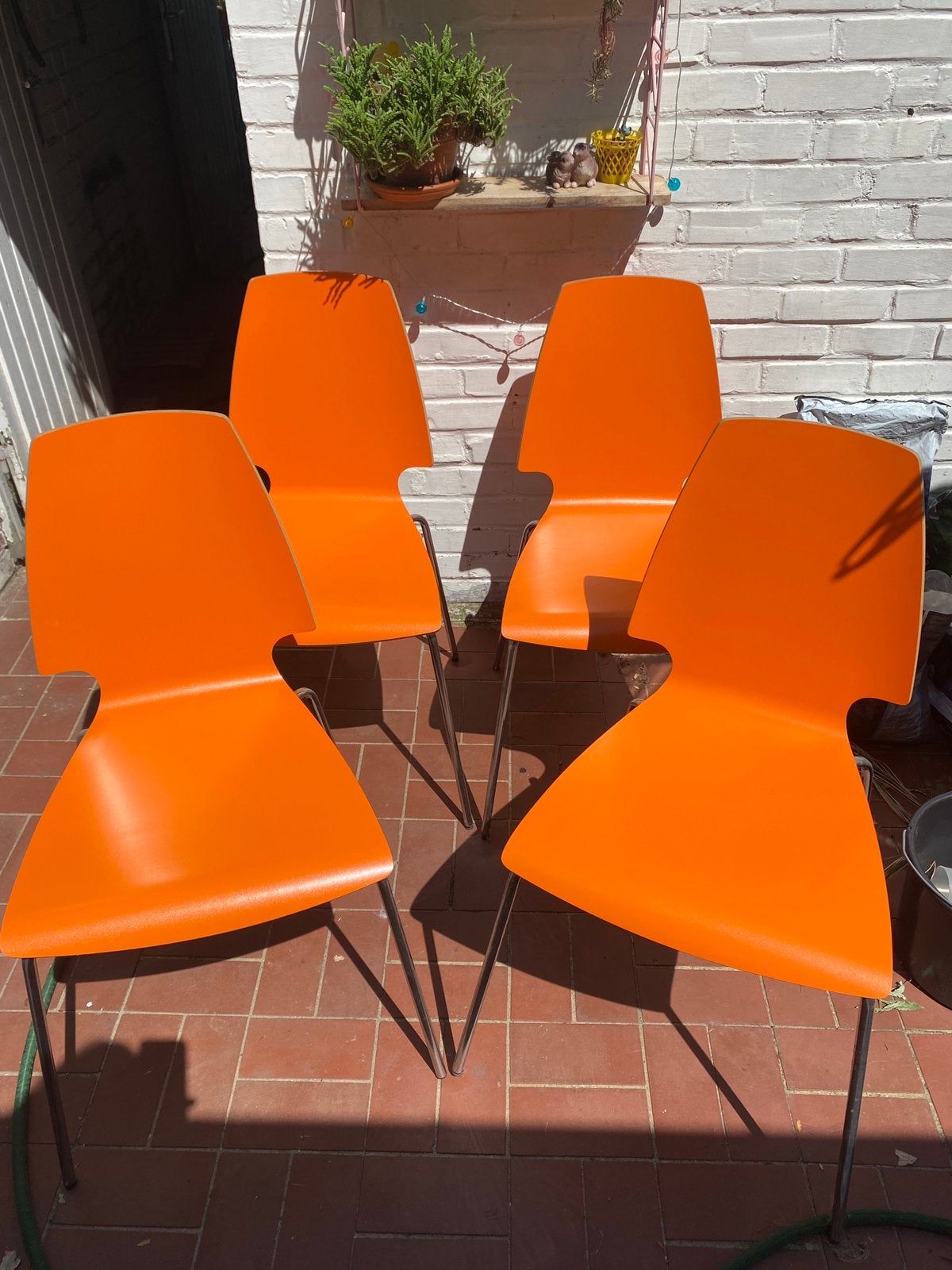 4 chaises oranges Ikea, Maison & Meubles, Chaises, Enlèvement, Comme neuf