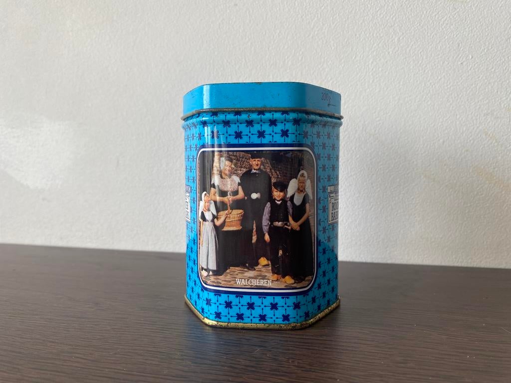 Vintage blikken doos van zeeuwse roomboterbollen, Ophalen, Zo goed als nieuw